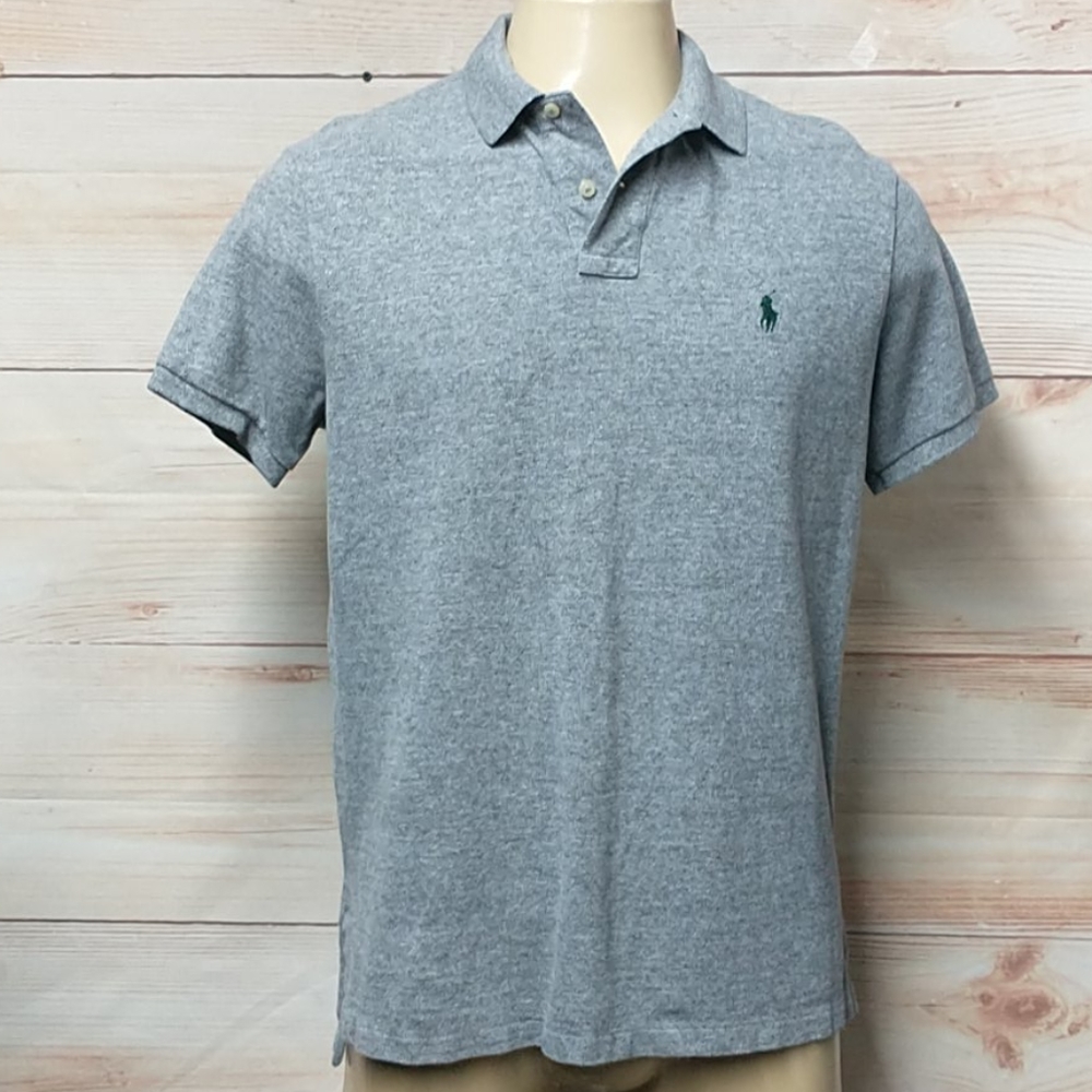 Polo by Ralph Lauren Men's Polo Shirt Size L Gray Custom Fit